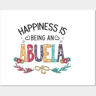 Happiness Is Being An Abuela Wildflowers Valentines Mothers Day Posters and Art